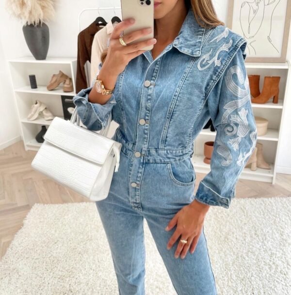 Lara Denim Jumpsuit (No Stretch) - Afbeelding 4