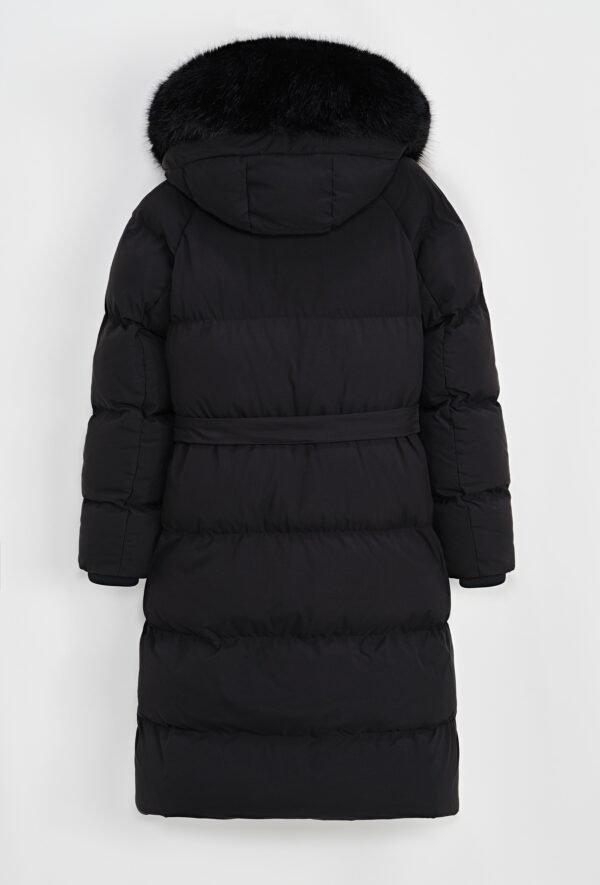 Zwart Puffer Jas met Luxe Bontkraag - Afbeelding 7