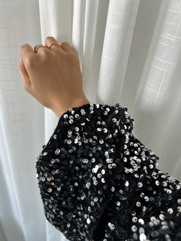 One Schoulder Pailletten Top - Afbeelding 5