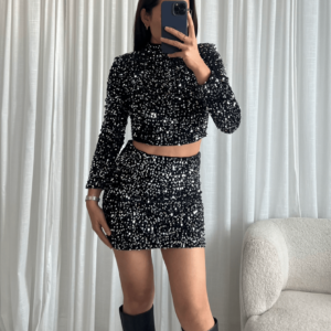 Pailletten Set ( Top + Rok )