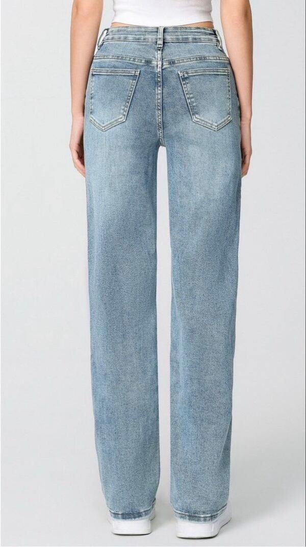 Super Stretchy Wide Leg Middelblue - Afbeelding 2