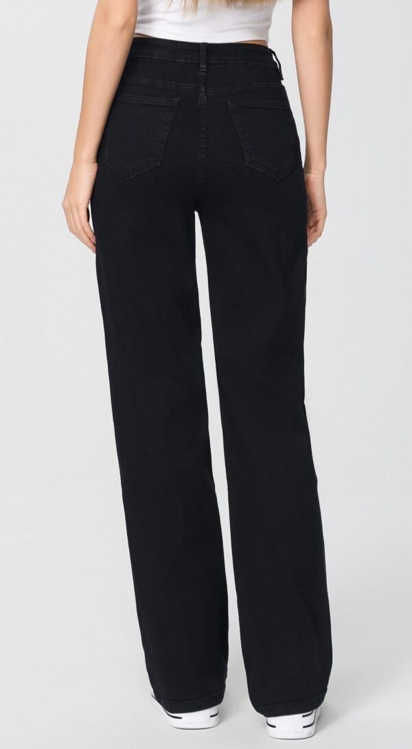 Super Stretch Wide Leg Jeans Zwart 38 t/m 48 - Afbeelding 2