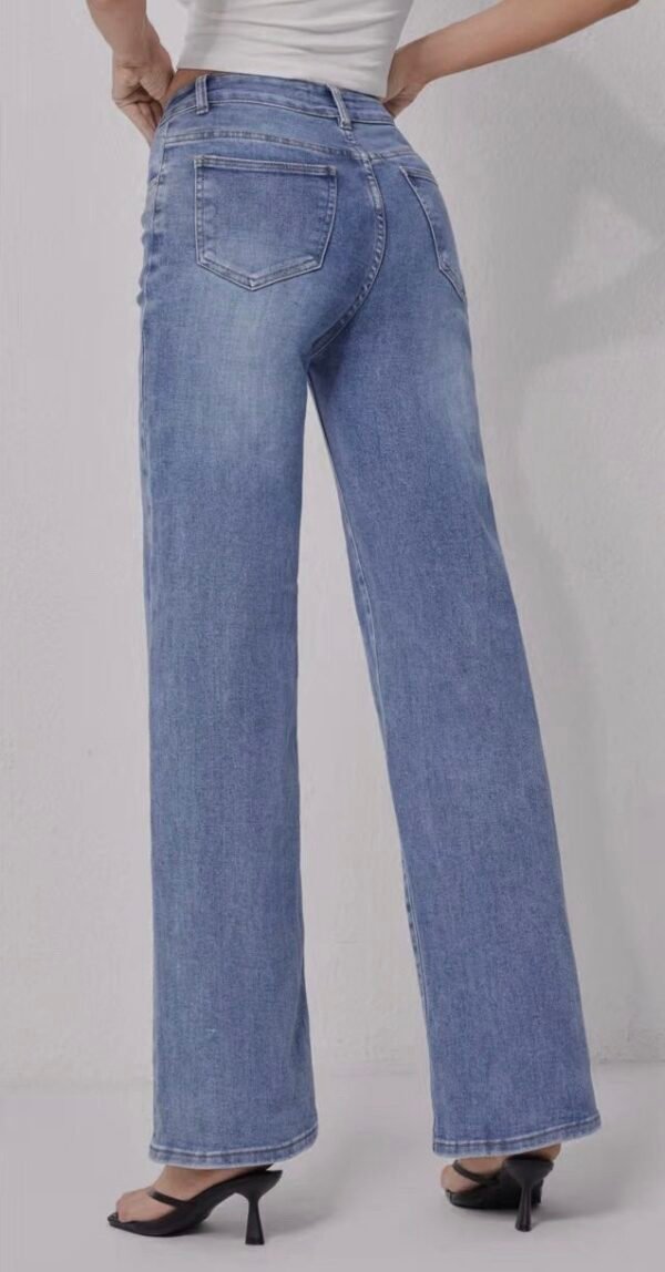 Super Stretch Wide Leg Jeans – Gina Lichtblauw - Afbeelding 2