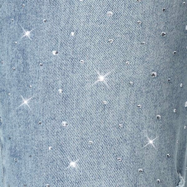 Super Stretch Rhinestone Jeans – Dirty Wash Blauw - Afbeelding 3