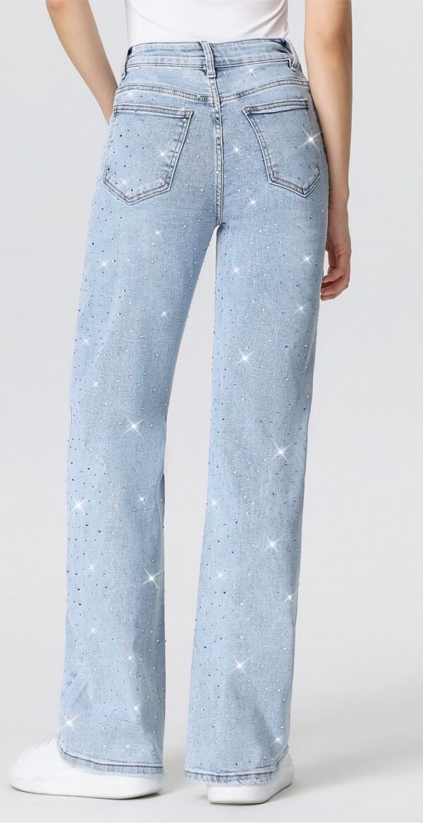 Super Stretch Rhinestone Jeans – Lichtblauw - Afbeelding 2