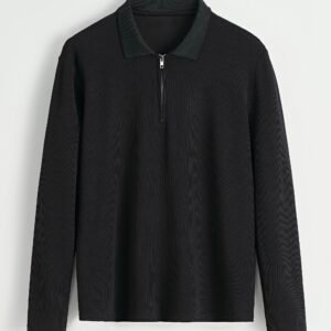 LAVK Black Zip Polo Longsleeve