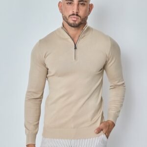 LAVK Beige Half-Zip Sweater