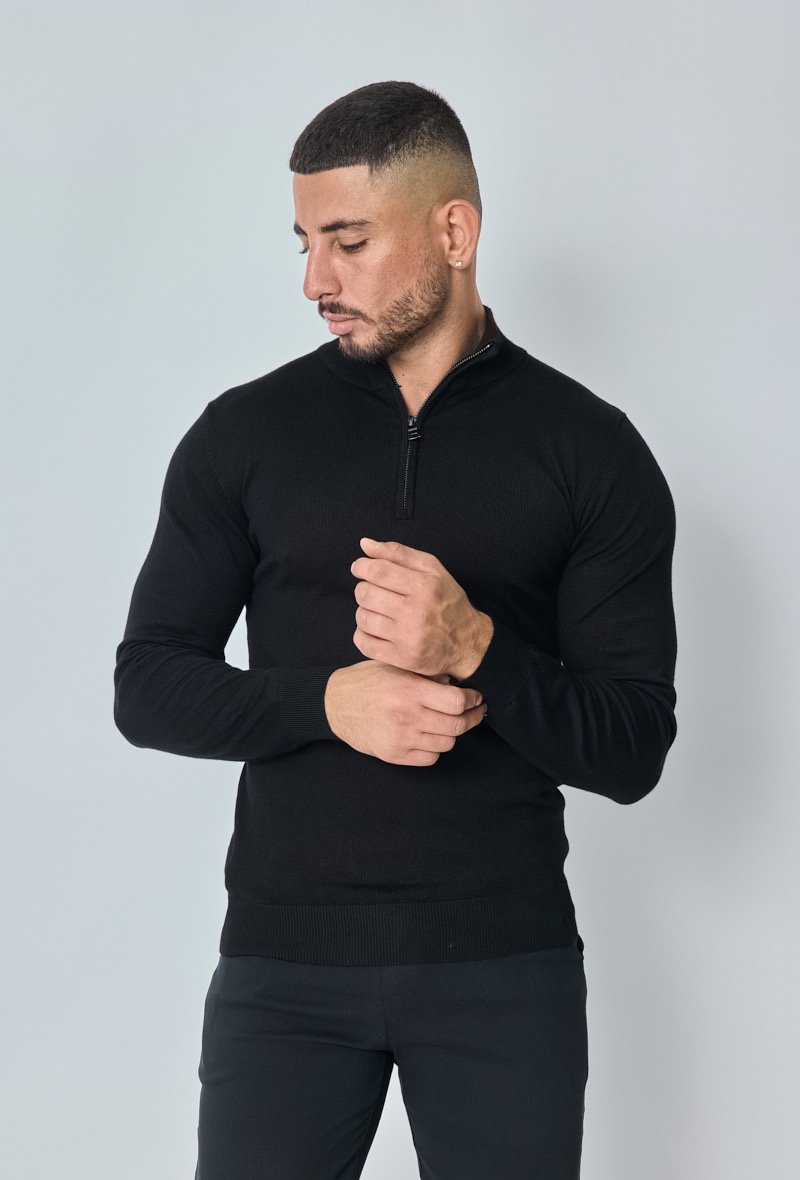 LAVK Black Half-Zip Sweater