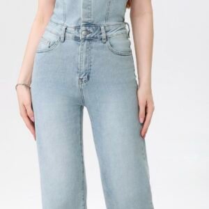 Denim Jumpsuit – Strapless Lichtblauw