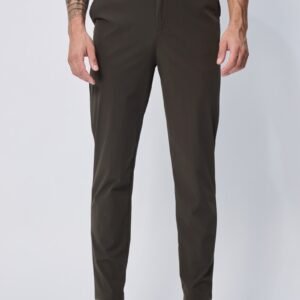 LAVK Heren Pantalon – Zakelijk Comfort Stretch Olijfgroen