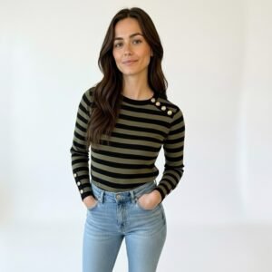 LAVK Army Groen Top met Gouden Knopen